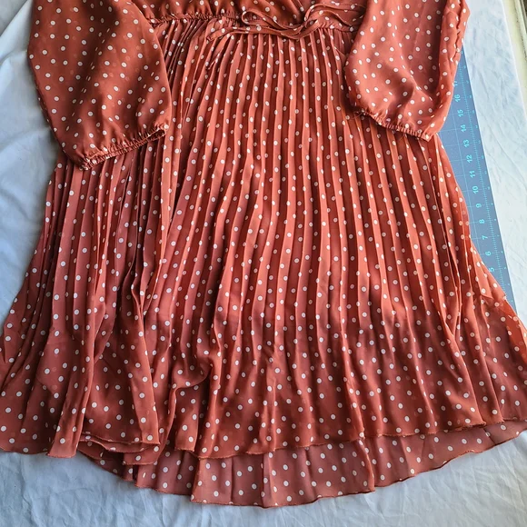 Polka Dot Wrap Dress Indigo Rose 2XL Vintage Feel Old Money Pretty Woman Vibe - Picture 5 of 7